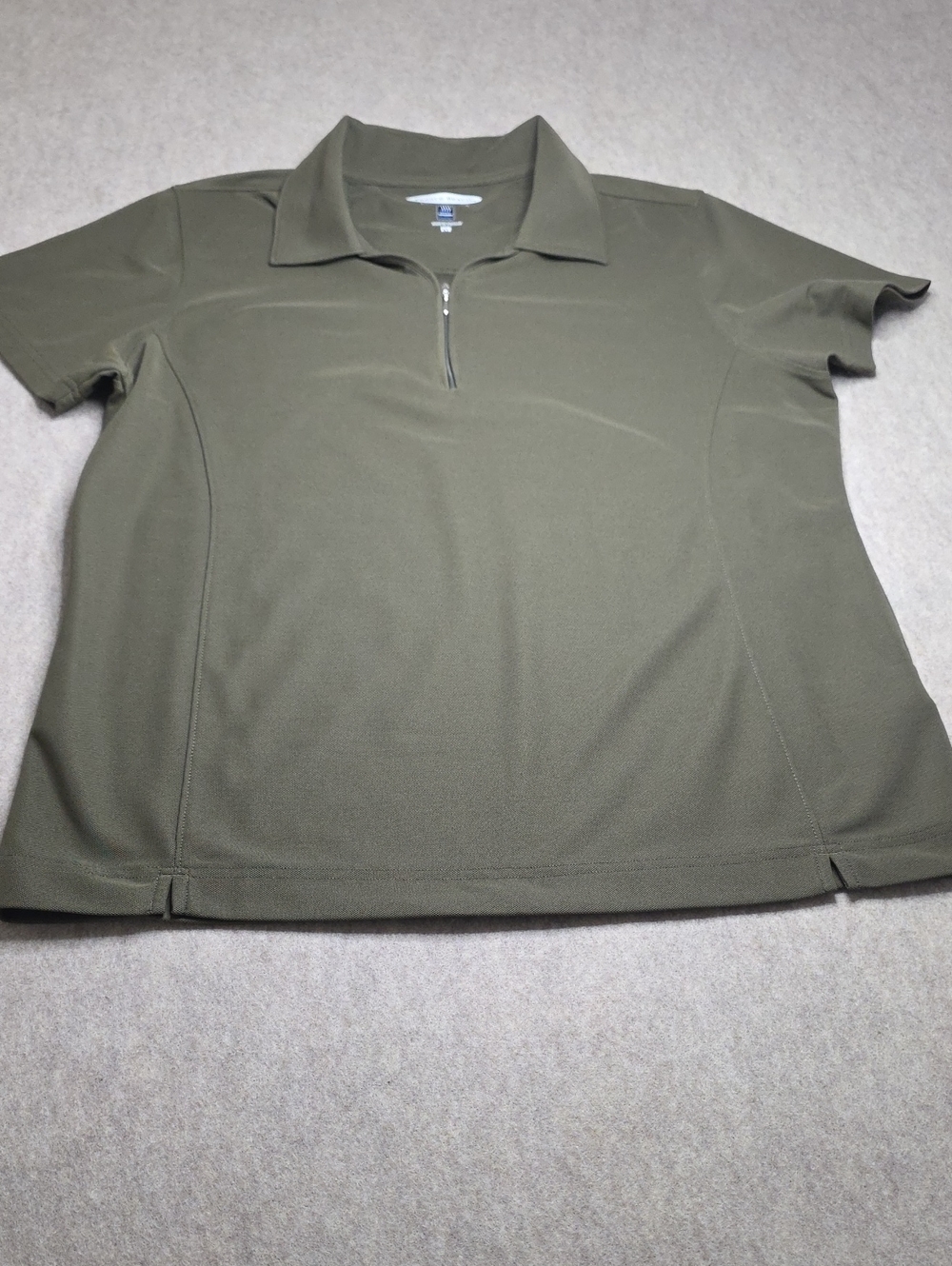 Pebble Beach Performance Zip Polo Shirt Olive Green Size XL